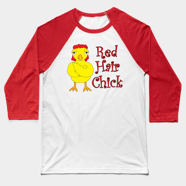 Red Hair Chick Baseball T-Shirt by Barthol Graphics